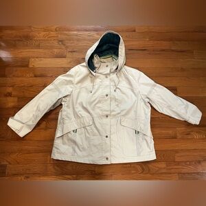 Mackintosh New England Beige Hooded Raincoat Women’s 3X Lightweight Lined Jacket